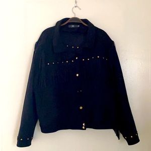 Missguided Fringe Faux Suede Jacket
